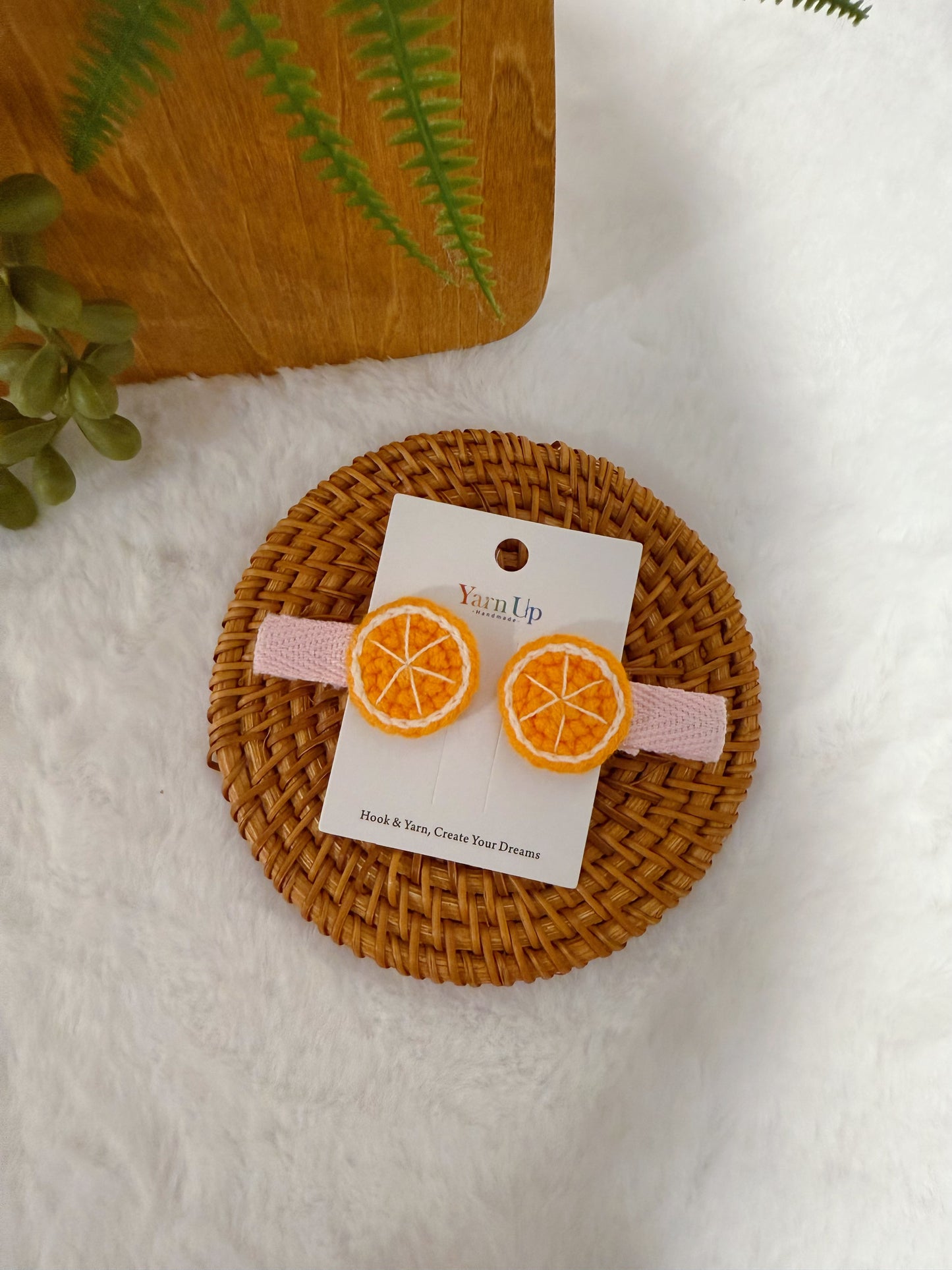 Orange Slice Baby Hair Clips