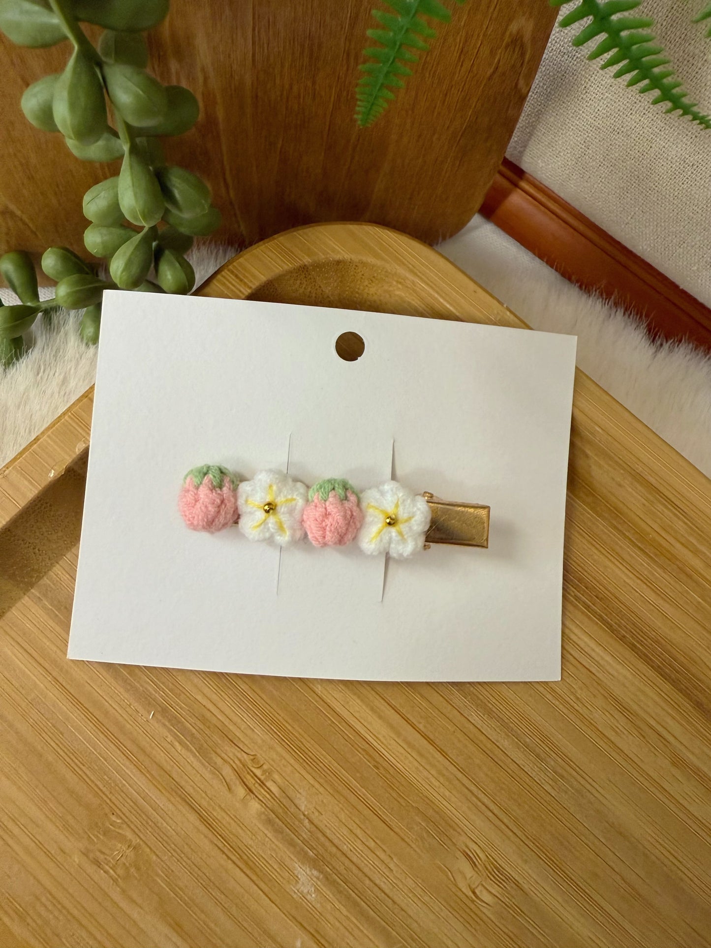 Mini Strawberry & Flower Hair Clip