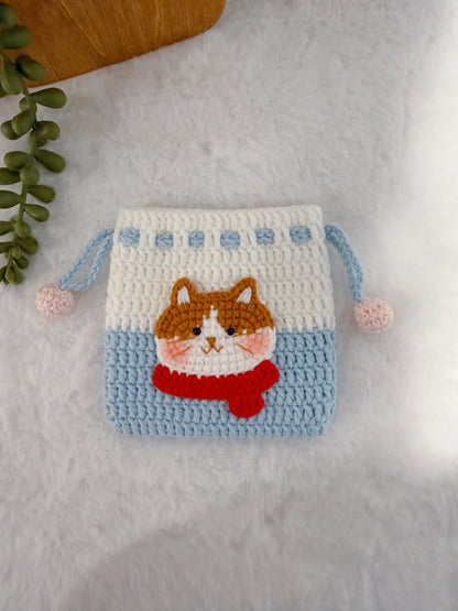 Scarf Cat Mini Purse