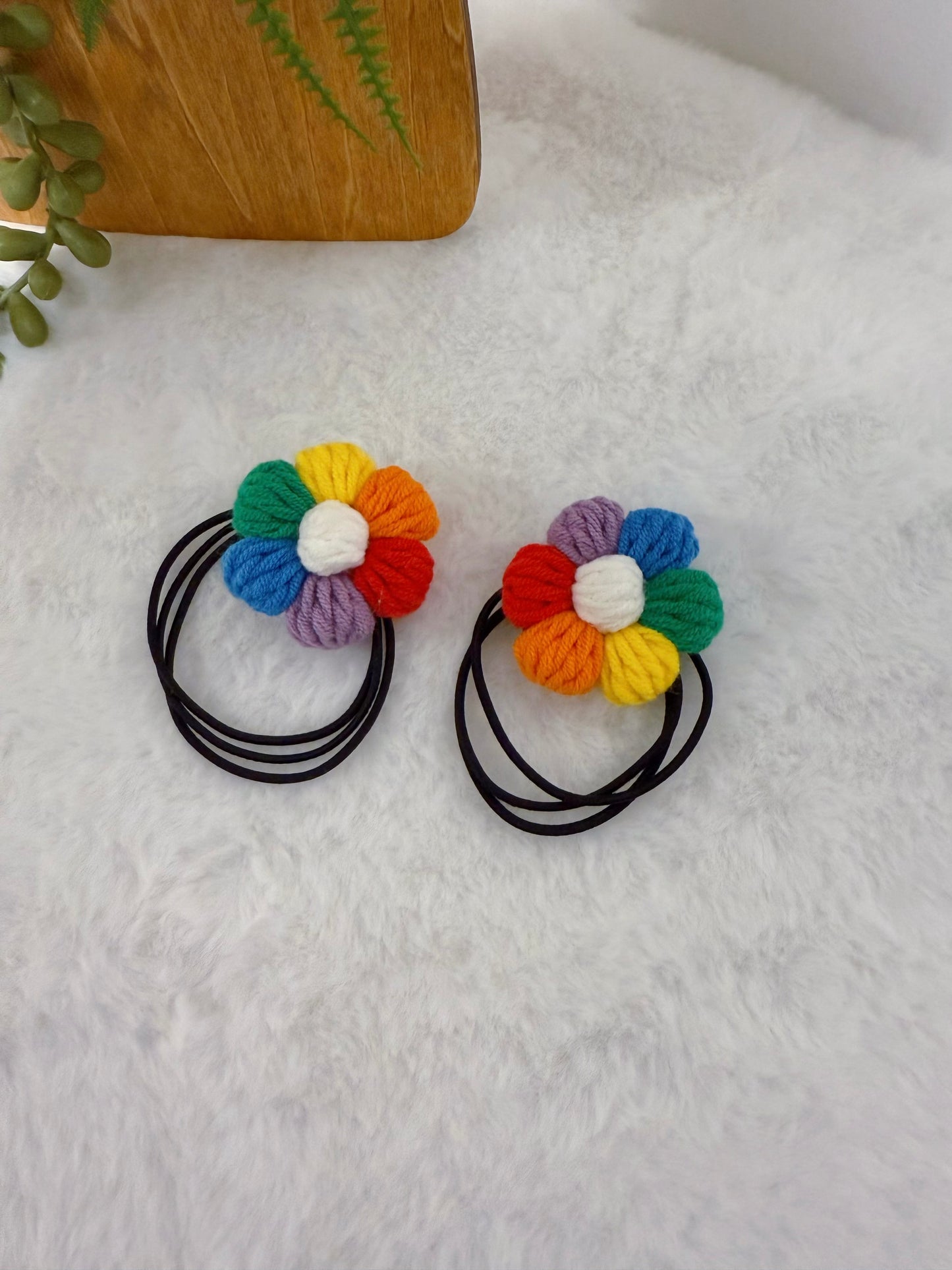 Puff Flower Hair Tie