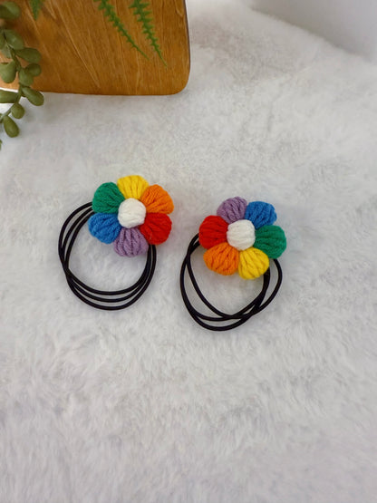 Puff Flower Hair Tie