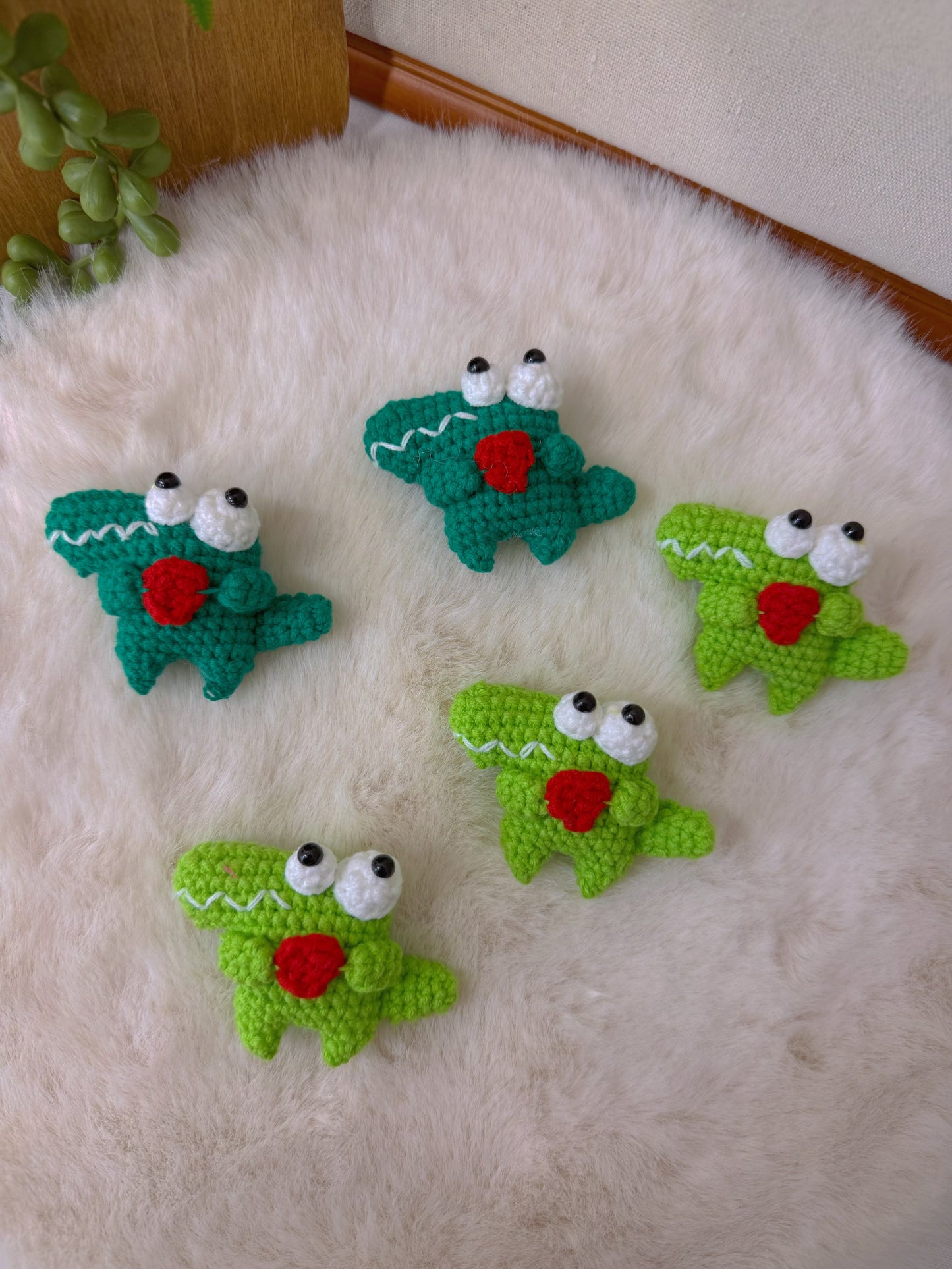 Crocodile Key Charm Holding a Heart