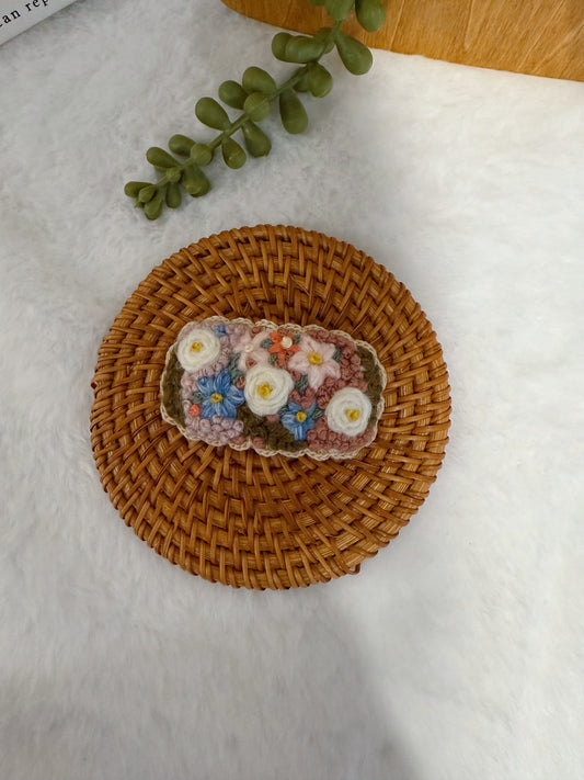Spring Embroideried Hair Clip
