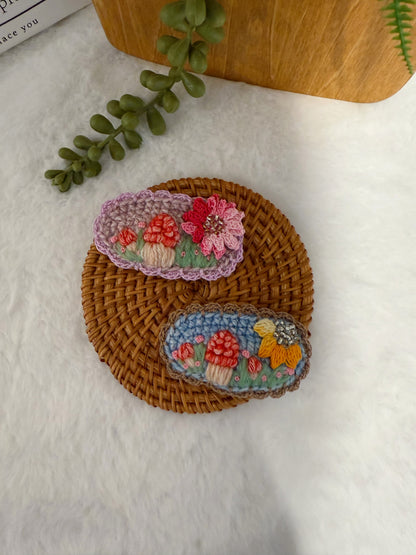 Enchanted Blossom Embroideried Hair Clip