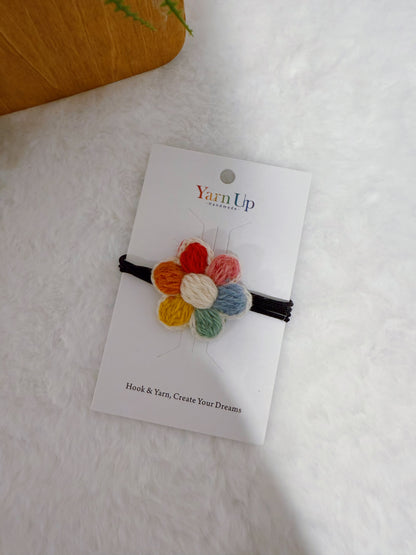 Oil-Painted Flower Hair Tie