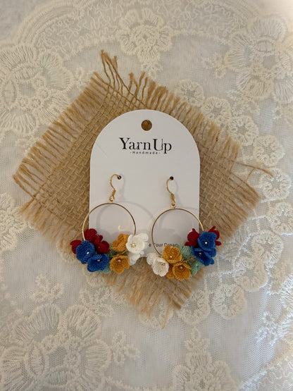 Vintage Bloom Hoop Earrings
