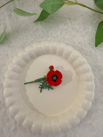 Red Poppy Brooch