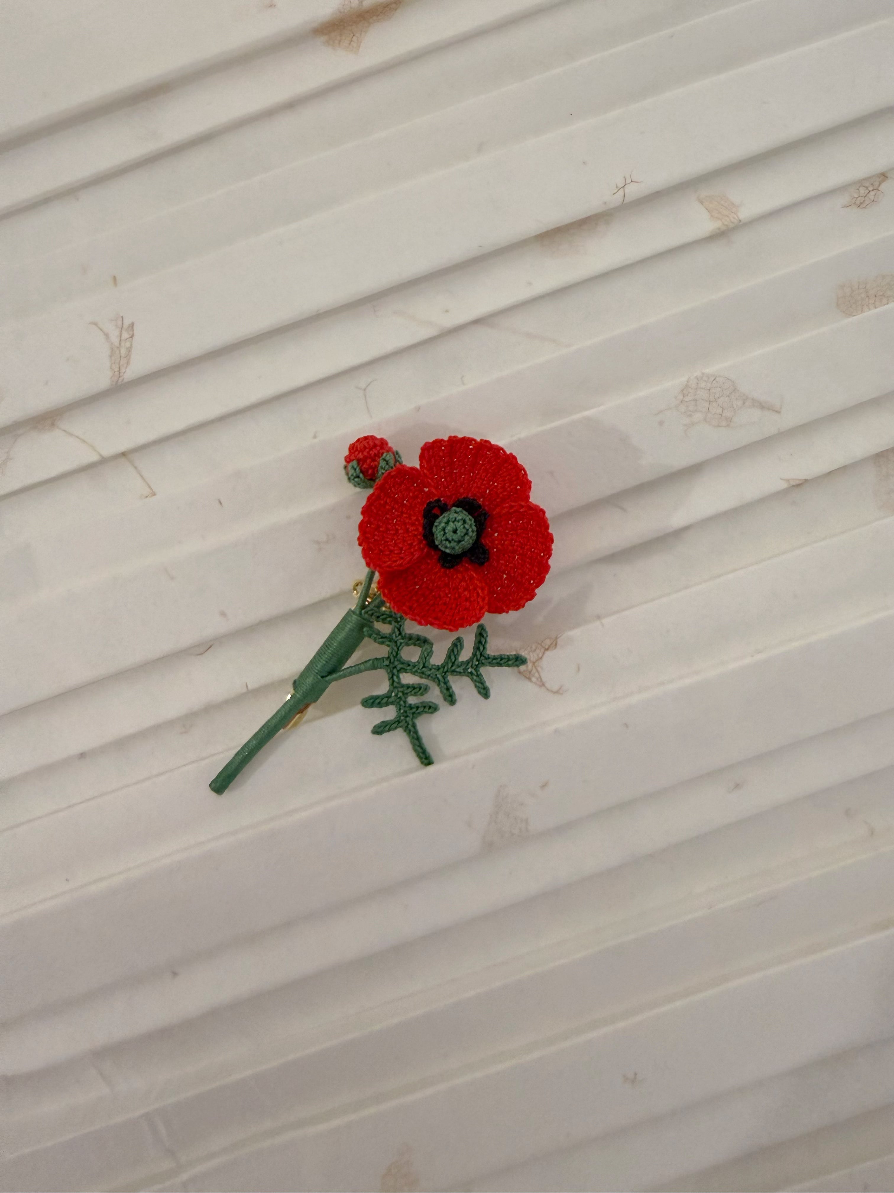 Red Poppy Brooch