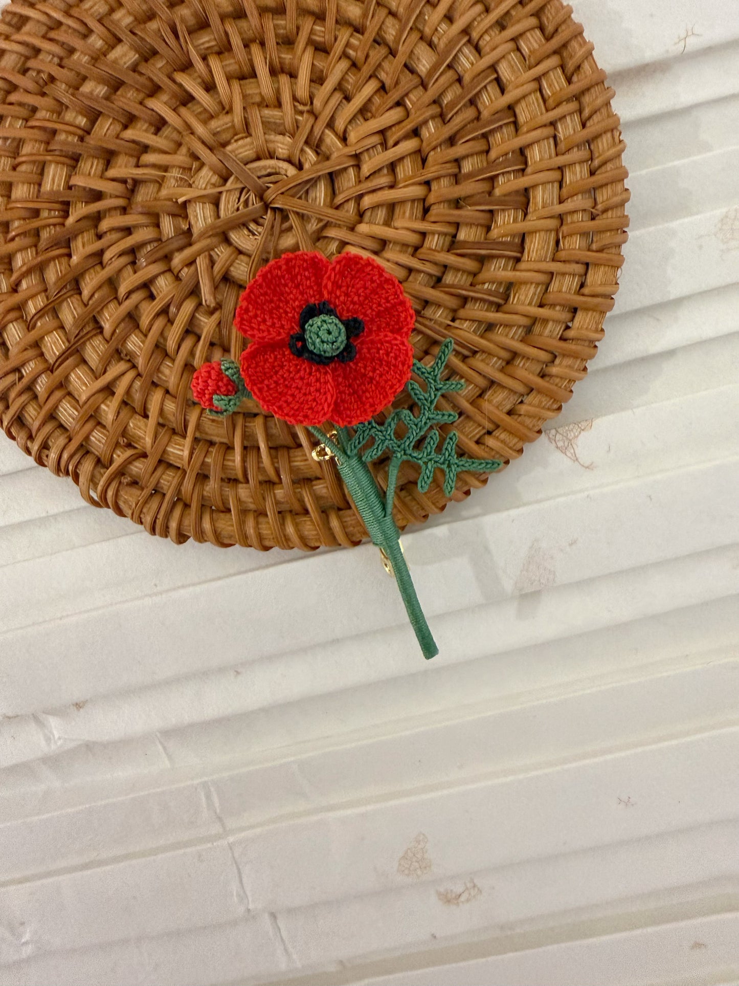 Red Poppy Brooch