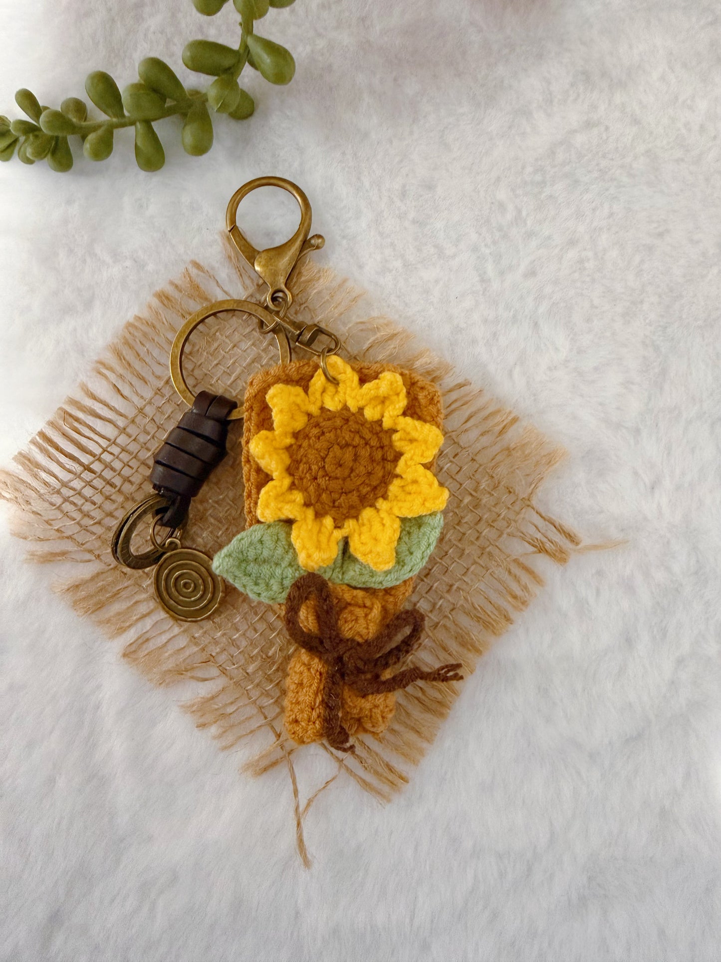 Single Sunflower Bloom Key Charm