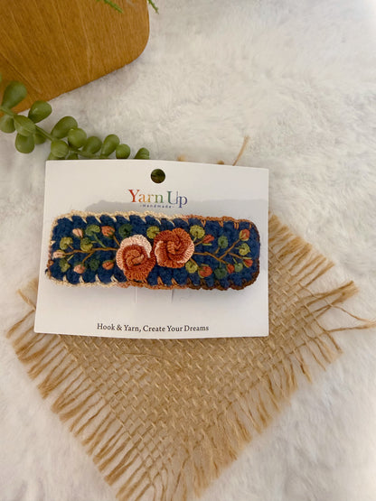 Rose Garden Embroidery French Barrette