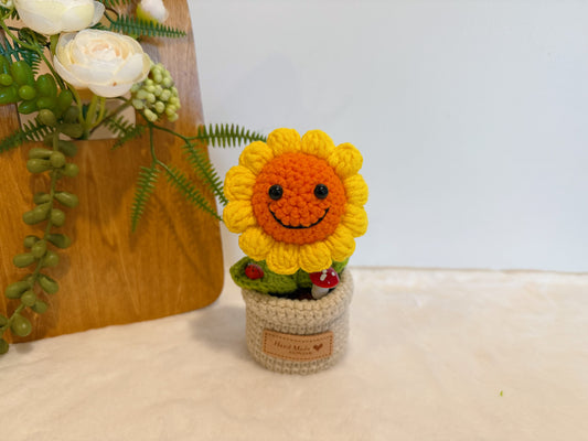 Happy Sunflower Pot Decoration