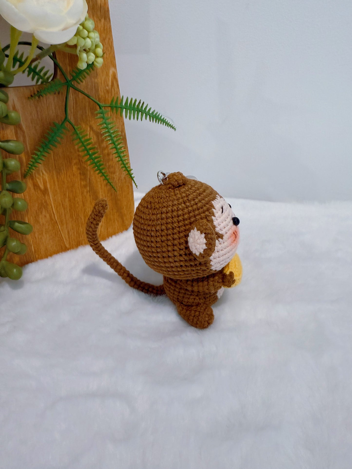 Banana Addict Monkey Key Charm