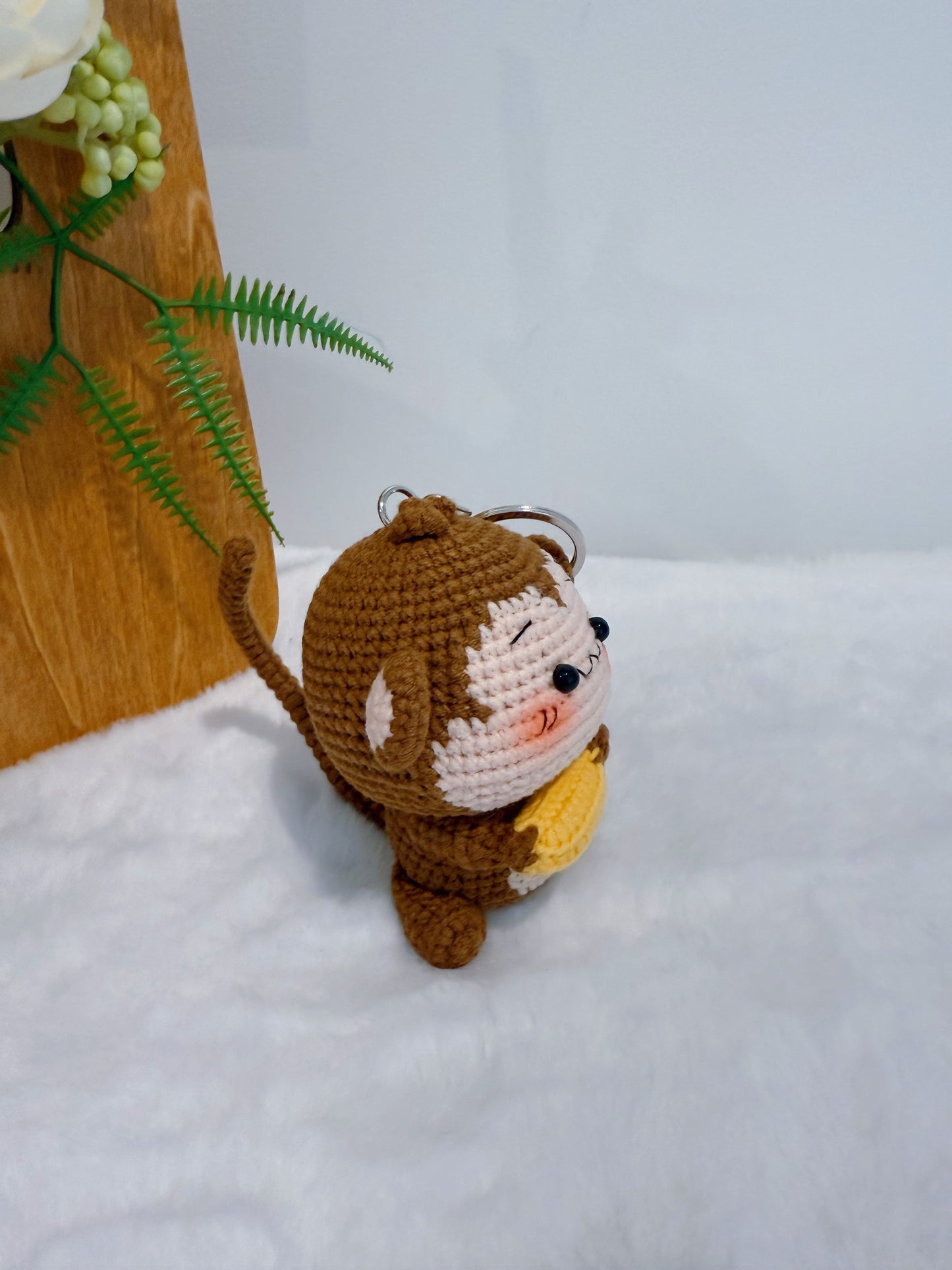 Banana Addict Monkey Key Charm