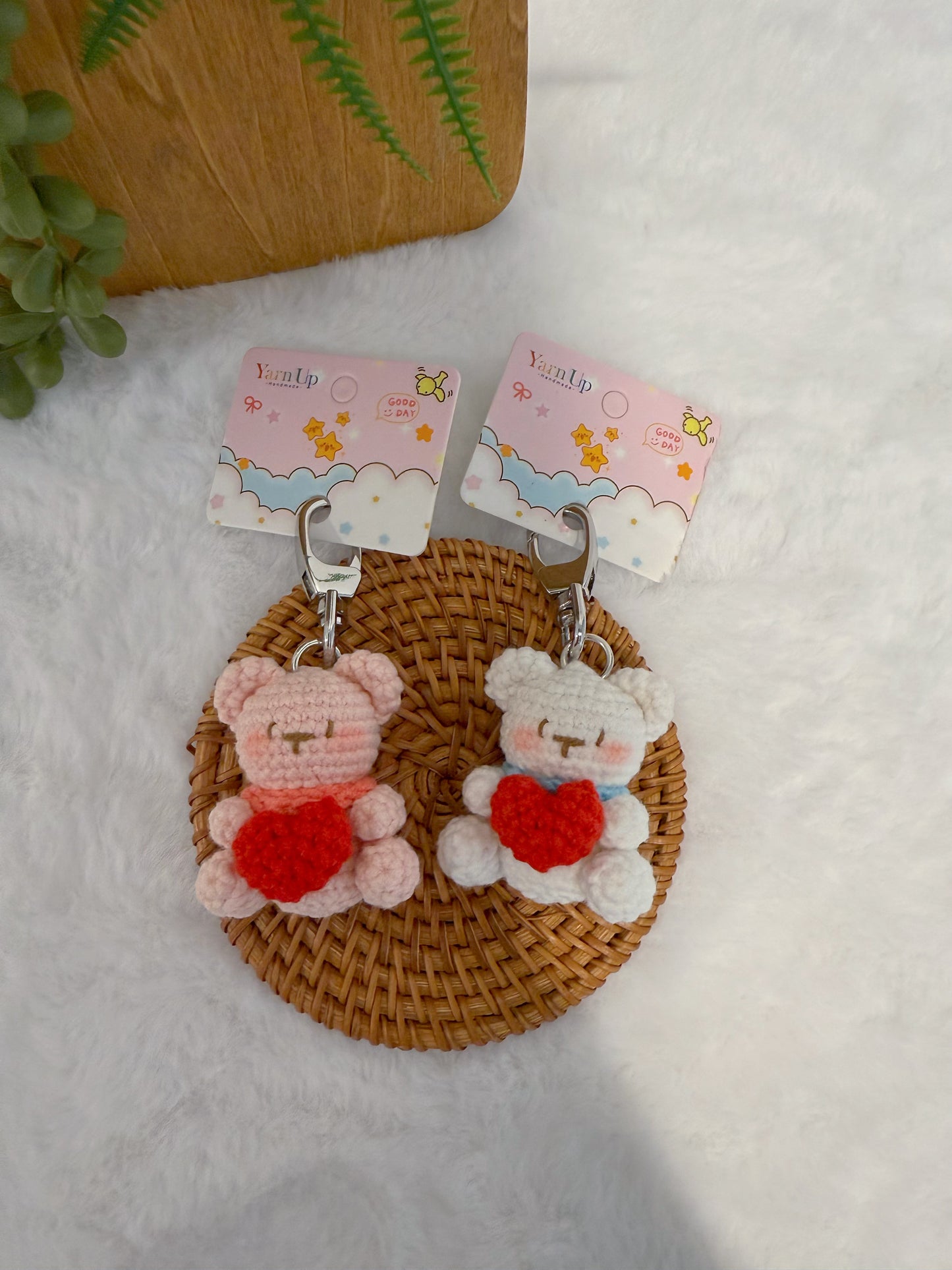 Blush Bear Key Charm