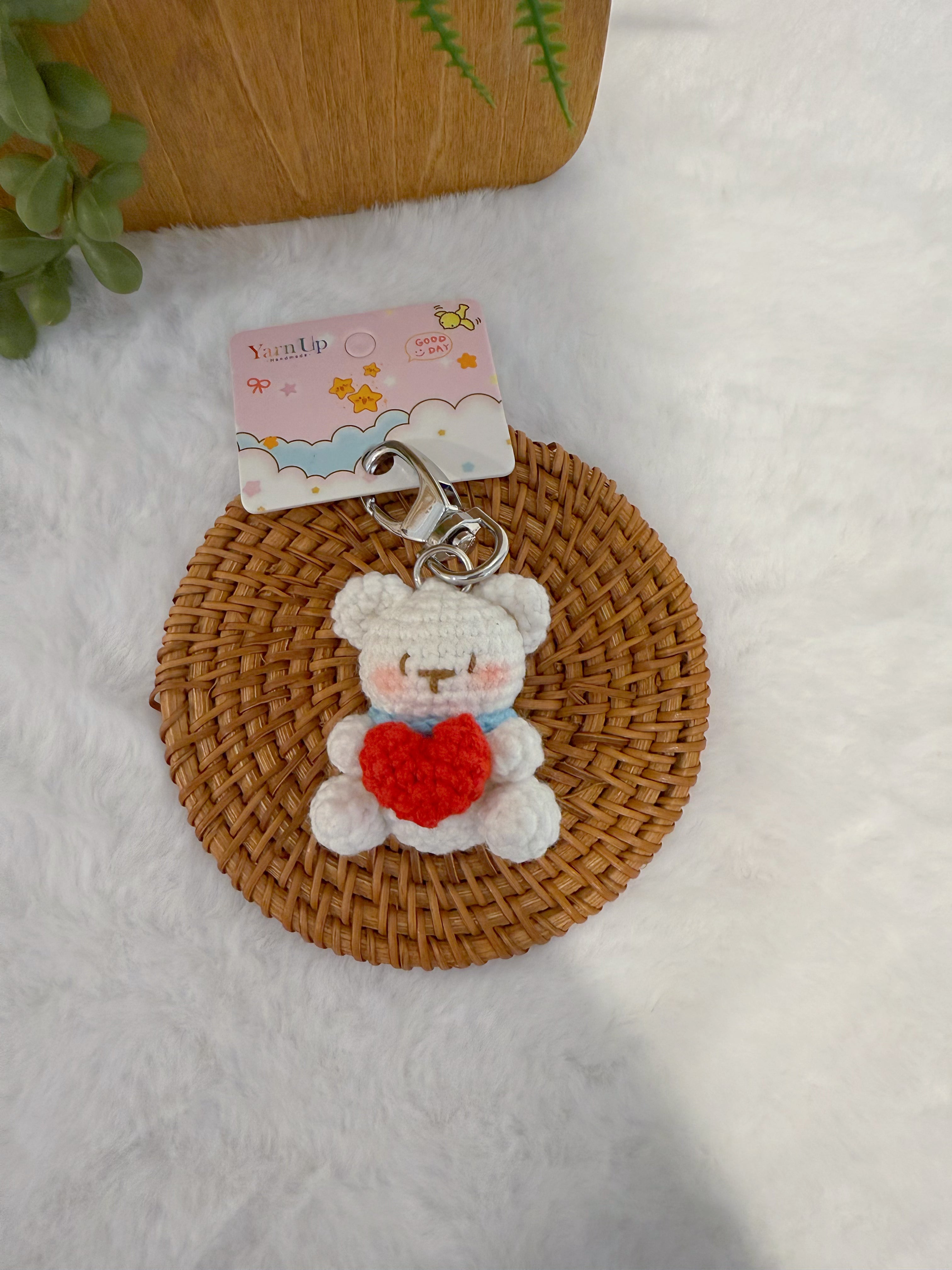 Blush Bear Key Charm