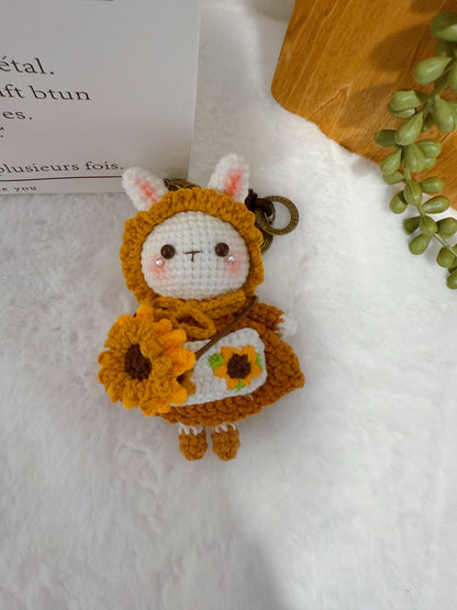 Sunflower Meadow Bunny Key Charm