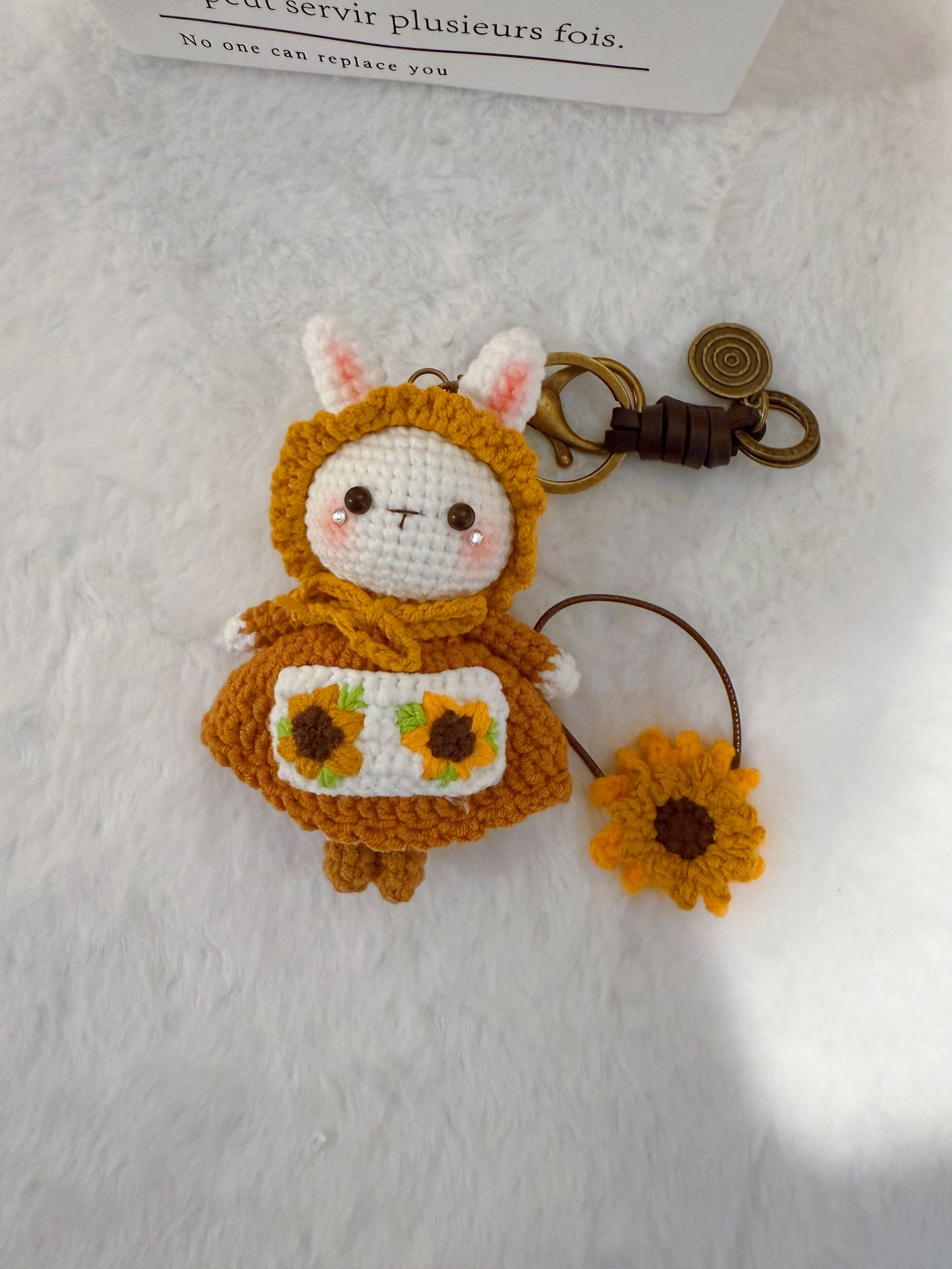 Sunflower Meadow Bunny Key Charm