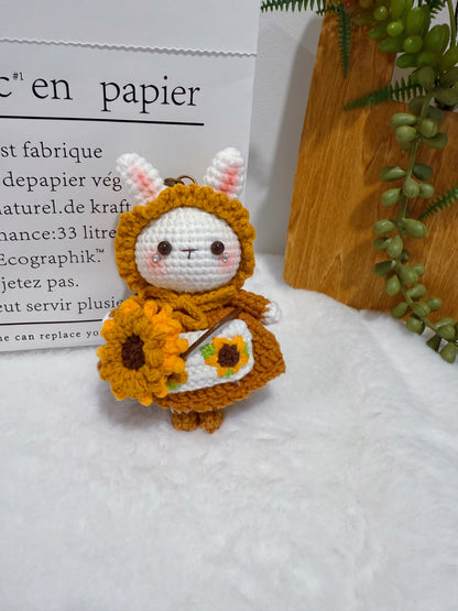 Sunflower Meadow Bunny Key Charm