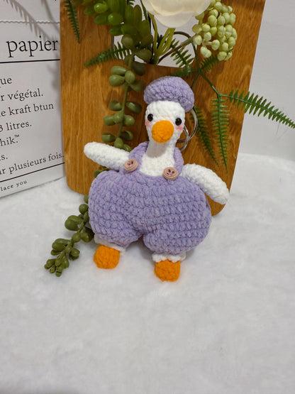 Goose with Baggy Overalls Key Charm