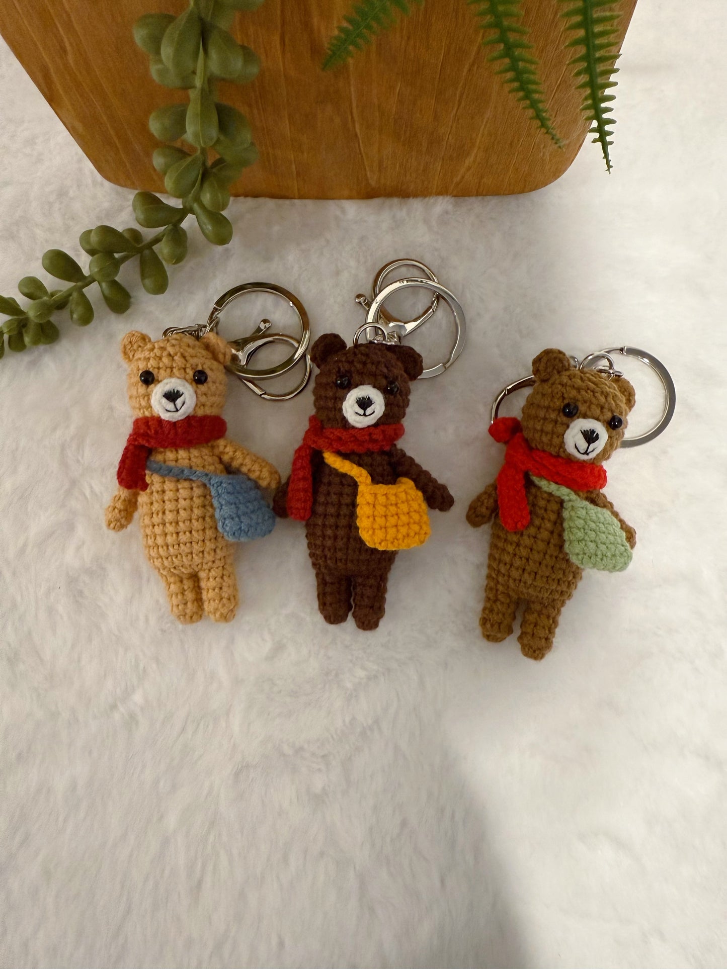 Autumn Bear Key Charm
