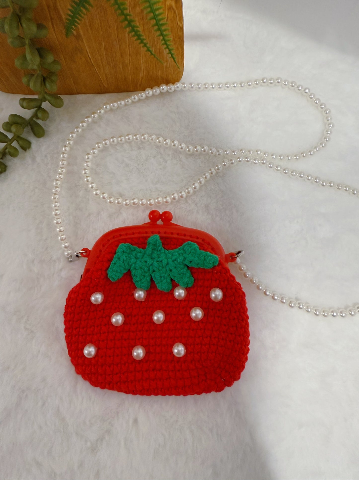 Strawberry Plastic Kiss Lock Purse