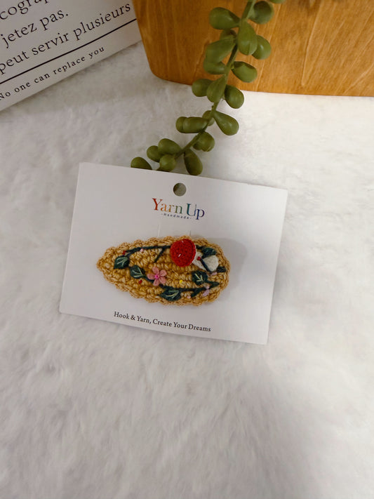 Autumn Style with Lavender Embroideried Hair Clip