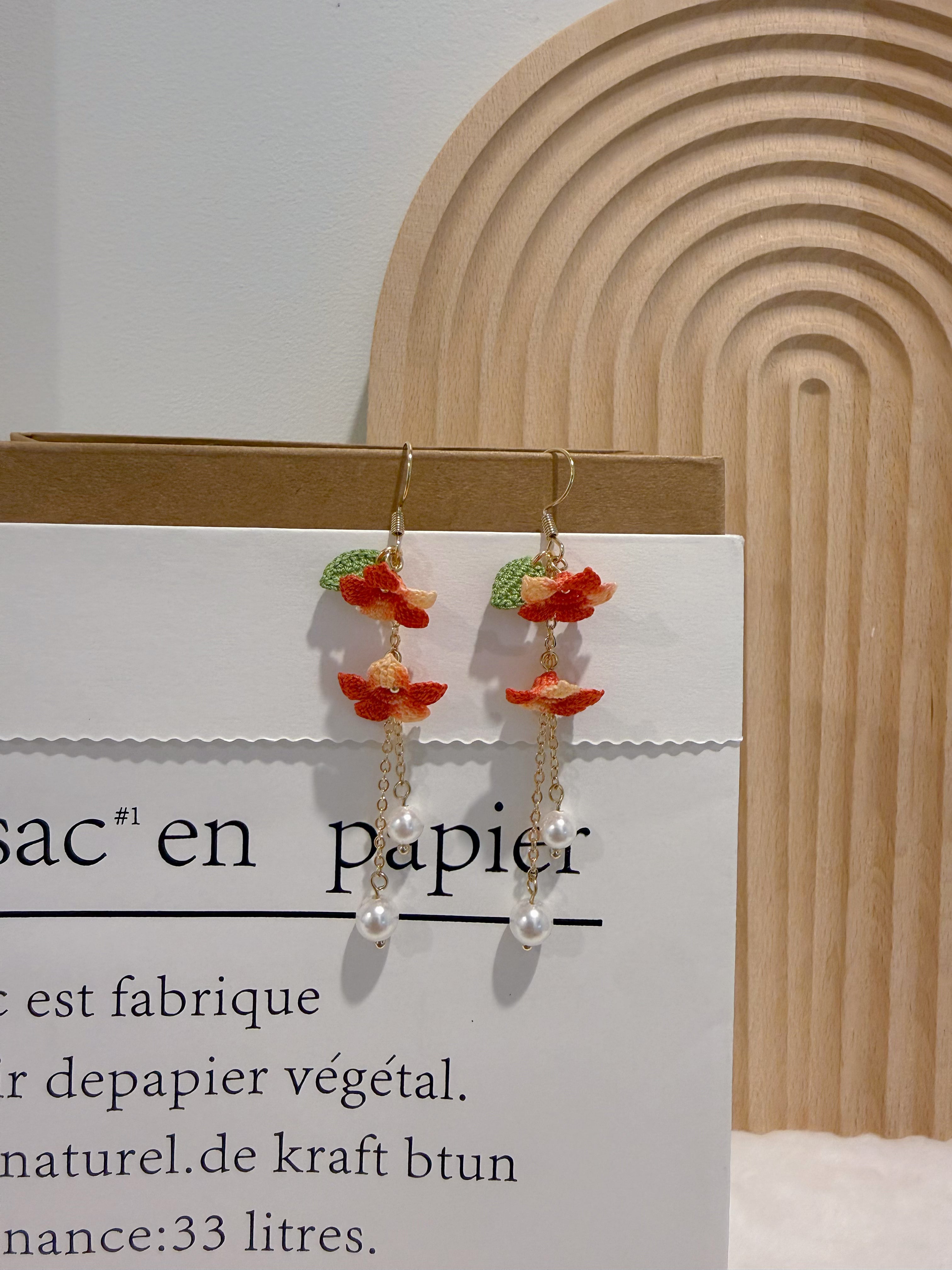 Spring Flower Pearl Earrings