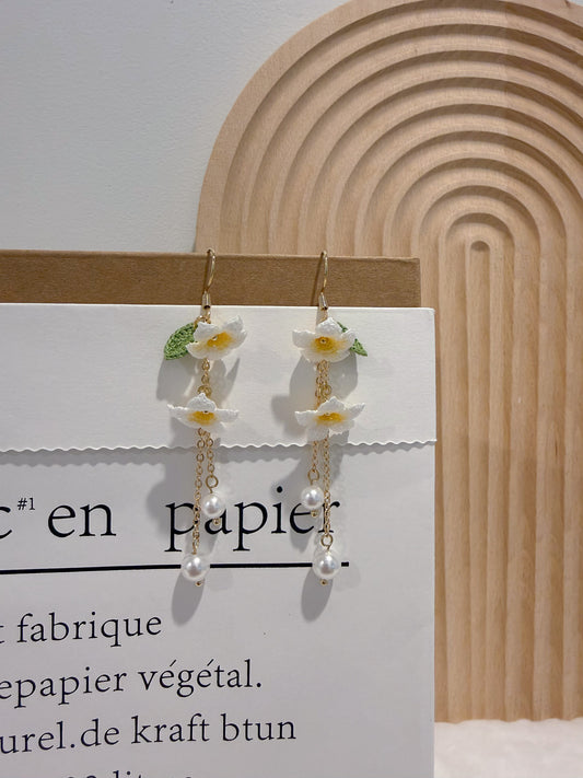 Spring Flower Pearl Earrings