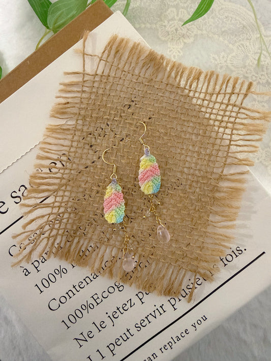 Rainbow Feather Earrings
